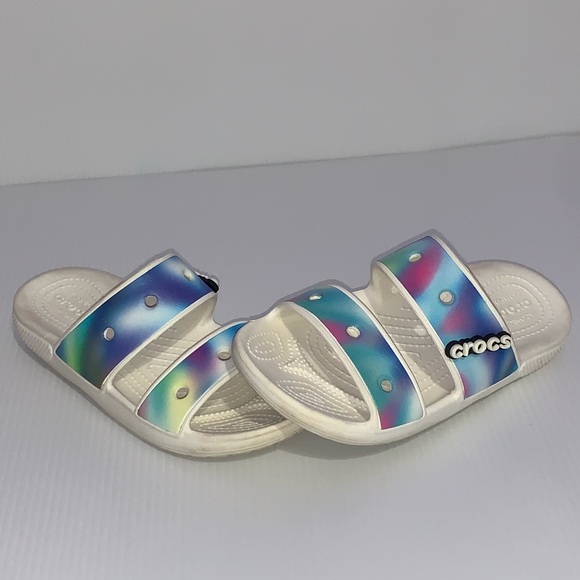 Crocs Classic Tie Dye Slides | Youth 4 / Women’s 6 - Picture 3 of 5